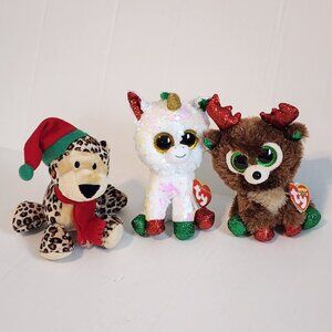 New Holiday plush toys bundle of 3 Christmas Present Stocking stuffers